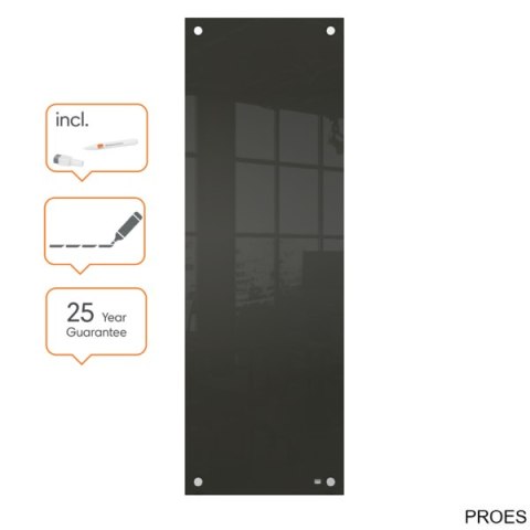 Mała podłużna szklana tablica suchościeralna Nobo Home 300x900mm, czarna 1915610 Mała podłużna szklana tablica suchościeralna Nobo Home 300x900mm, czarna 1915610