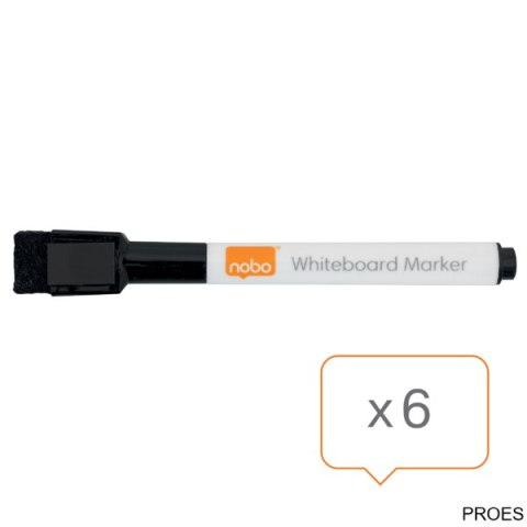Marker suchościeralny mini, czarny opakowanie 6 szt. Nobo 2104184 Marker suchościeralny mini, czarny opakowanie 6 szt. Nobo 2104184