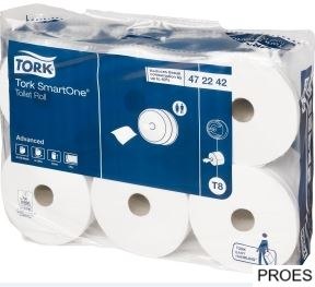 Papier toaletowy TORK SmartOne midi JUMBO biały makulatura z celulozą 207m (6) T8 472242 do doz.680000.