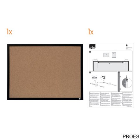 Tablica korkowa Nobo z czarną ramą, 585x430mm 1903776 Tablica korkowa Nobo z czarną ramą, 585x430mm 1903776