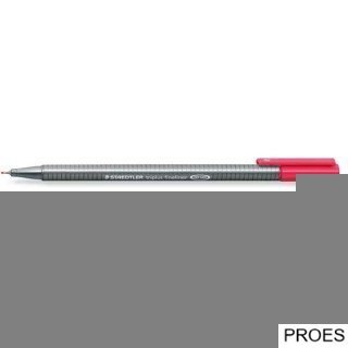Cienkopis triplus, trójkątny, 0.3 mm, czerwony, Staedtler S 334-2