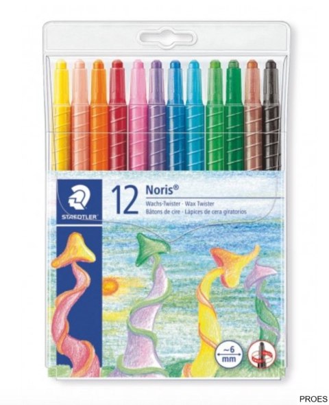 Twistery woskowe Noris Club, 12 kol. w etui, Staedtler S 221 NWP12 Twistery woskowe Noris Club, 12 kol. w etui, Staedtler S 221 NWP12