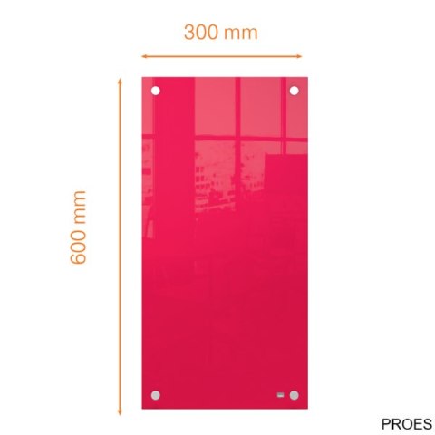 Mała podłużna szklana tablica suchościeralna Nobo Home 300x600mm, czerwona 1915605 Mała podłużna szklana tablica suchościeralna Nobo Home 300x600mm, czerwona 1915605