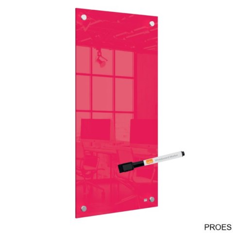 Mała podłużna szklana tablica suchościeralna Nobo Home 300x600mm, czerwona 1915605 Mała podłużna szklana tablica suchościeralna Nobo Home 300x600mm, czerwona 1915605