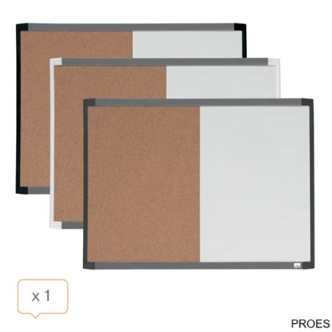 Mała tabliczka CombiBoard 585x430mm, tablica suchościeralna biała i korkowa (pół na pół) Nobo 1903784 Mała tabliczka CombiBoard 585x430mm, tablica suchościeralna biała i korkowa (pół na pół) Nobo 1903784