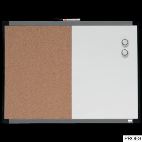 Mała tabliczka CombiBoard 585x430mm, tablica suchościeralna biała i korkowa (pół na pół) Nobo 1903784 Mała tabliczka CombiBoard 585x430mm, tablica suchościeralna biała i korkowa (pół na pół) Nobo 1903784