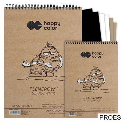 Szkicownik na spirali PLENEROWY A5, 70 ark, 3 kolory, 80/90g, Happy Color HA 3808 1520-P70 Szkicownik na spirali PLENEROWY A5, 70 ark, 3 kolory, 80/90g, Happy Color HA 3808 1520-P70