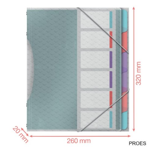 Teczka segregująca Esselte ColourBreeze, z 6przekładkami 626255 Teczka segregująca Esselte ColourBreeze, z 6przekładkami 626255