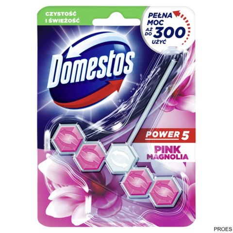 DOMESTOS Zawieszka do toalety KOSTKA POWER5 PINK MAGNOLIA 9x55g 79128