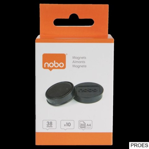 Magnesy do tablic 38 mm (2,5 kg), czarne, , 10 szt. Nobo 1915312