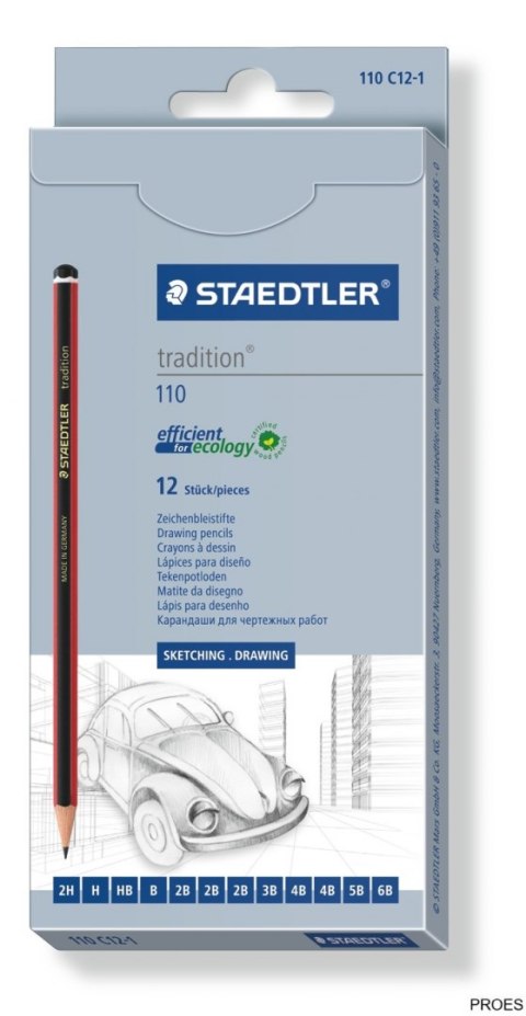 Ołówek tradition, sześciokątny, zestaw 12 szt. Staedtler