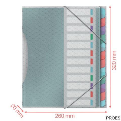 Teczka segregująca Esselte ColourBreeze, z 12 przekładkami 626256 Teczka segregująca Esselte ColourBreeze, z 12 przekładkami 626256