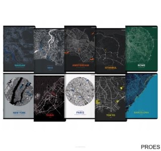 Zeszyt TOP 2000 MONOCHROME MAPPING A5 80k 70g mix kratka z marginesem 400157935