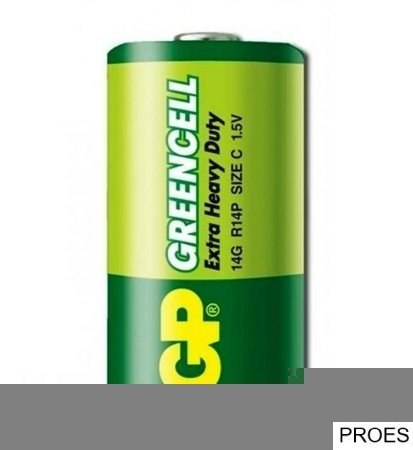 Bateria GREENCELL R14 14G-U2 1,5V cynkowo-chlorkowe GP Bateria GREENCELL R14 14G-U2 1,5V cynkowo-chlorkowe GP