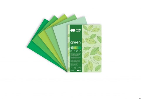 Blok Deco Green A4, 170g, 20 ark, 5 kol. tonacja zielona, Happy Color HA 3717 2030-052 Blok Deco Green A4, 170g, 20 ark, 5 kol. tonacja zielona, Happy Color HA 3717 2030-052