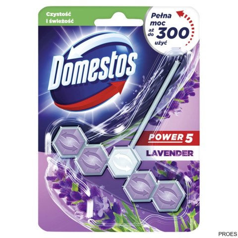 DOMESTOS Zawieszka do toalety KOSTKA POWER5 LAVENDER 9x55g 879104