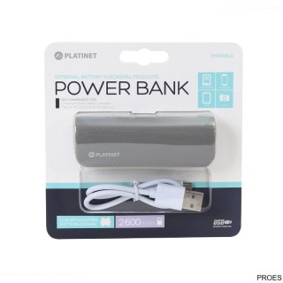 Powerbank, przenośna ładowarka Platinet LEATHER 2600mAh GREY + MICRO CABLE KABEL PMPB26LG