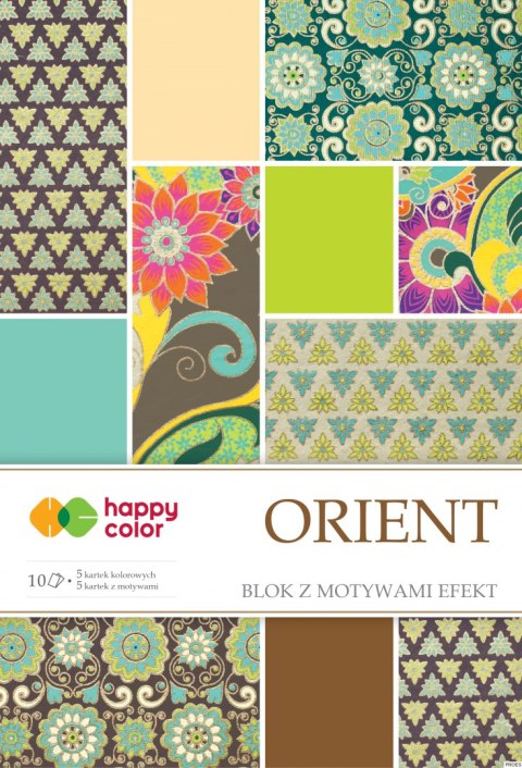 Blok effect ORIENT, 20x29cm, 170-220g/m2, 10 ark, 5 motyw., Happy Color HA 7717 2029-OR