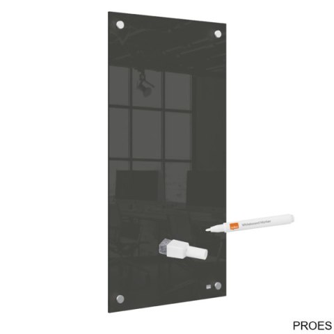 Mała podłużna szklana tablica suchościeralna Nobo Home 300x600mm, czarna 1915609 Mała podłużna szklana tablica suchościeralna Nobo Home 300x600mm, czarna 1915609