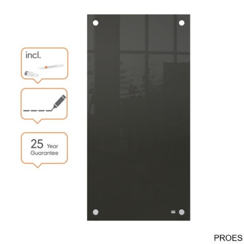 Mała podłużna szklana tablica suchościeralna Nobo Home 300x600mm, czarna 1915609 Mała podłużna szklana tablica suchościeralna Nobo Home 300x600mm, czarna 1915609