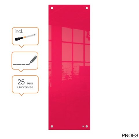 Mała podłużna szklana tablica suchościeralna Nobo Home 300x900mm, czerowna 1915606 Mała podłużna szklana tablica suchościeralna Nobo Home 300x900mm, czerowna 1915606