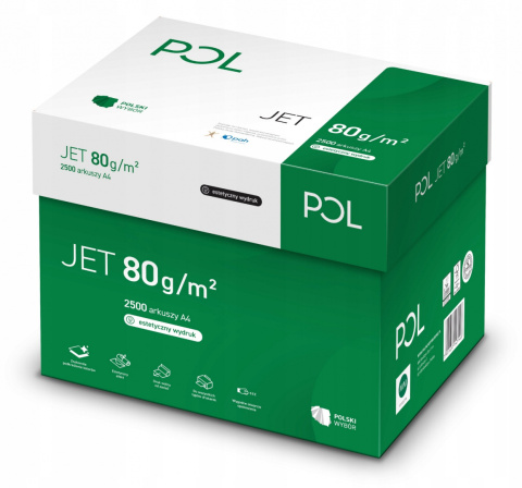 Papier xero A4 POLJET 80g klasa białości A 166 karton 5 ryz Papier xero A4 POLJET 80g klasa białości A 166 karton 5 ryz