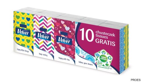Chusteczki higieniczne VELVET (10) białe Chusteczki higieniczne VELVET (10) białe