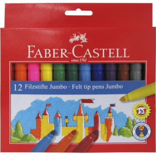 Flamastry ZAMEK JUMBO 12kol. FC554312 opak.kartonowe FABER-CASTELL