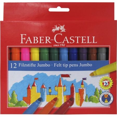Flamastry ZAMEK JUMBO 12kol. FC554312 opak.kartonowe FABER-CASTELL Flamastry ZAMEK JUMBO 12kol. FC554312 opak.kartonowe FABER-CASTELL