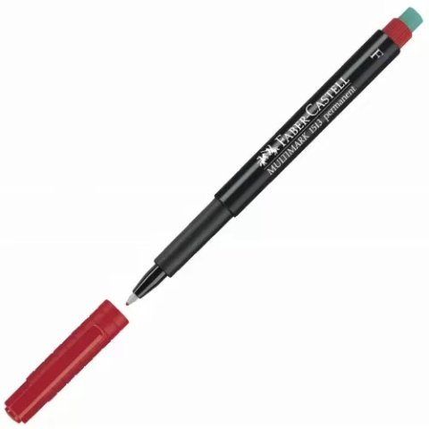 Foliopis z gumką OHP MULTIMARK F 0.6 czerwony FABER-CASTELL 151321