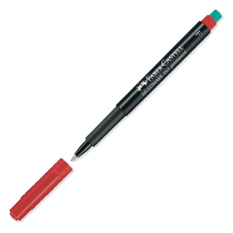 Foliopis z gumką OHP MULTIMARK M 1.0 czerwony 152521 FABER-CASTELL Foliopis z gumką OHP MULTIMARK M 1.0 czerwony 152521 FABER-CASTELL