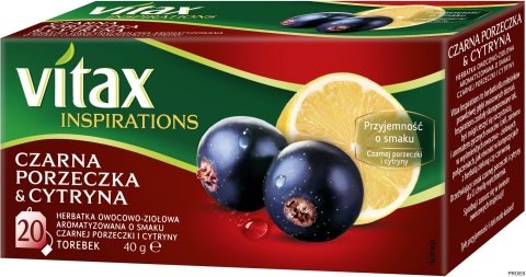 Herbata VITAX INSPIRATIONS Czarna Porzeczka & Cytryna 20tb*2g Herbata VITAX INSPIRATIONS Czarna Porzeczka & Cytryna 20tb*2g