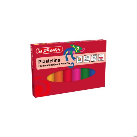 Plastelina 8 kolorów fluorescencyjna 9588997 Herlitz