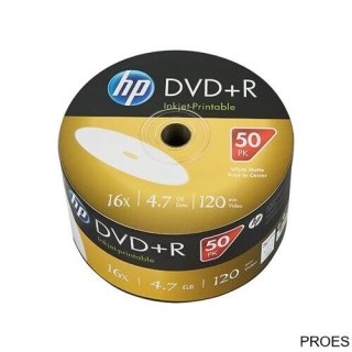 Płyta HP DVD+R 4.7GB 16x (50szt) SPINDEL, bulk WHITE INKJET PRINTABLE do nadruku DRE00070WIP