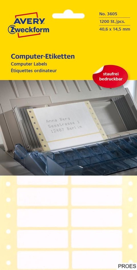 Etykieta na składance komputerowej 3605 40,6x14,5 Avery Zweckform (X) (X)