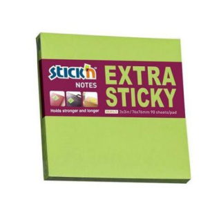 Notes samop. EXTRA STICKY 76x76 zielony neon 90 kart. 21672 MAPED