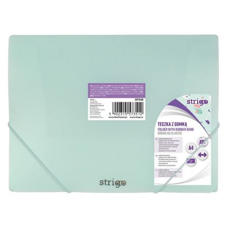 Teczka z gumką PP A4 pastelowa miętowa STRIGO SF044