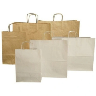 Torba papierowa ECOBAG 180x80x225mm biała ekologiczna