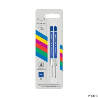 Wkład do długopisów QUINKFLOW niebieski (M) - 2 szt. na blistrze 2166544 PARKER