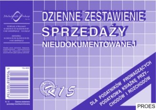 K-15 Dzienne zest.sprzedaży księgowo nieudokumentowanej MICHALCZYK