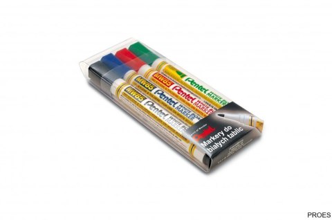 Marker do tablic PENTEL komplet 4szt MW85-4W suchościeralny 4 kolory Marker do tablic PENTEL komplet 4szt MW85-4W suchościeralny 4 kolory