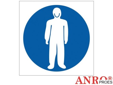 Naklejka NAKAZ STOSOWANIA ODZIEŻY OCHRONNEJ 200x200 ZZ-16N Norma PN-93 (X)