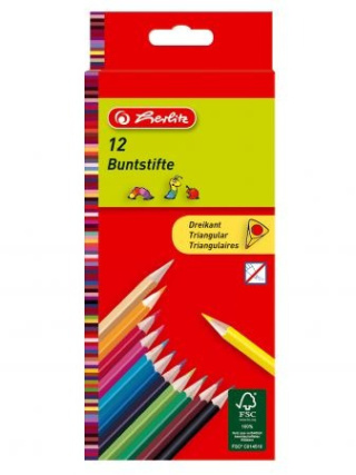 Kredki trójkątne lakierowane 12 kolorów 10412021 Herlitz