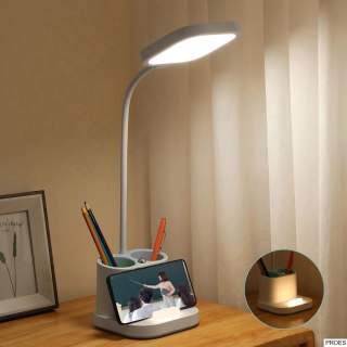 Lampka biurkowa, akumulator, led PLATINET 4W biała, przybornik na długopisy, ładowarka, PEN HOLDER PDL008