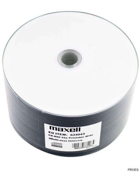 Płyta MAXELL CD-R 700MB 52x (50szt) PRINTABLE white do nadruku, SP shrink, bulk 624043 Płyta MAXELL CD-R 700MB 52x (50szt) PRINTABLE white do nadruku, SP shrink, bulk 624043