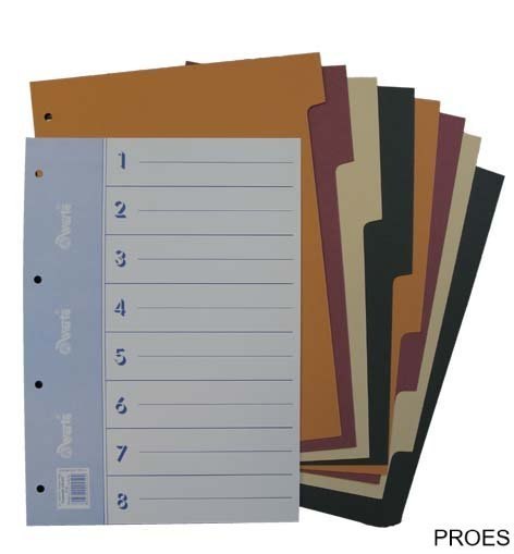 Przekładka do segregatora A4, karton barwiony, 8części WARTA 990-008* Przekładka do segregatora A4, karton barwiony, 8części WARTA 990-008*