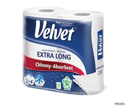 Ręcznik Velvet Extra Long Biały 2 rolki Ręcznik Velvet Extra Long Biały 2 rolki