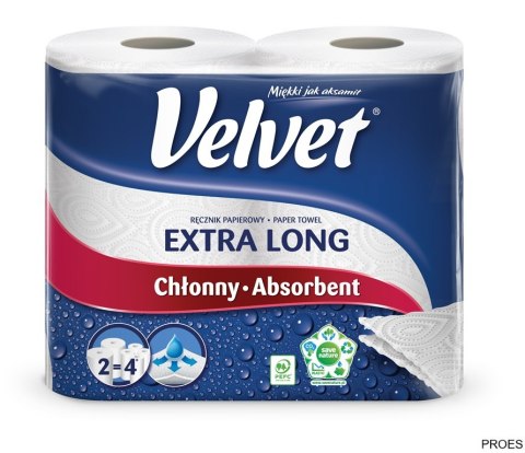 Ręcznik Velvet Extra Long Biały 2 rolki Ręcznik Velvet Extra Long Biały 2 rolki