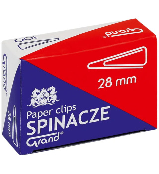Spinacz T-28 mm GRAND trójkątny 1op x 100sztuk 110-1386