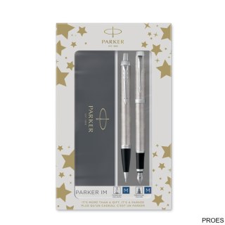 Zestaw IM DUO srebrny CT (Długopis + Pióro wieczne) PARKER 2183058